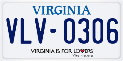 VA license plate VLV0306