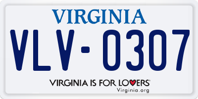 VA license plate VLV0307