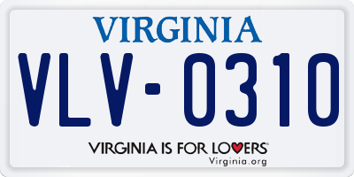 VA license plate VLV0310