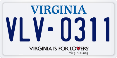 VA license plate VLV0311