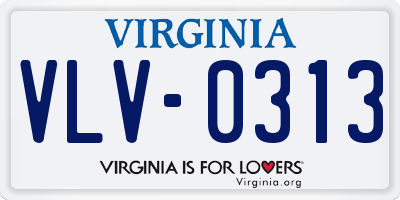 VA license plate VLV0313