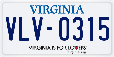 VA license plate VLV0315
