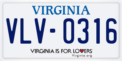 VA license plate VLV0316