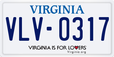 VA license plate VLV0317