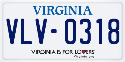 VA license plate VLV0318