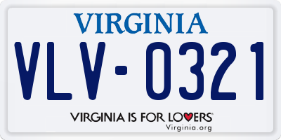 VA license plate VLV0321