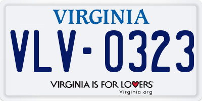VA license plate VLV0323