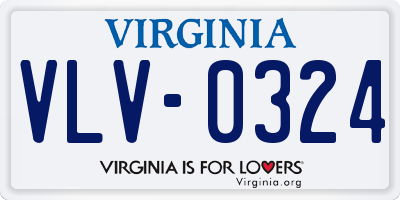 VA license plate VLV0324