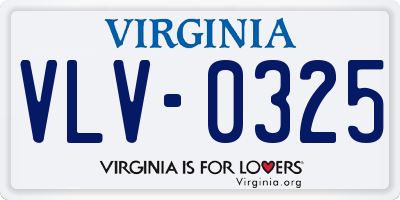 VA license plate VLV0325