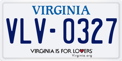 VA license plate VLV0327