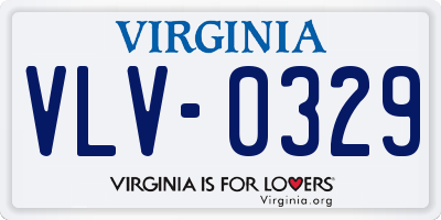 VA license plate VLV0329