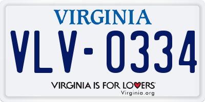 VA license plate VLV0334