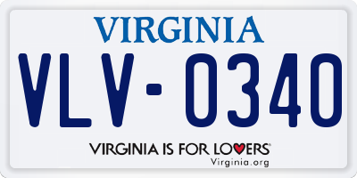 VA license plate VLV0340