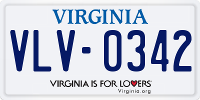 VA license plate VLV0342