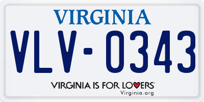 VA license plate VLV0343