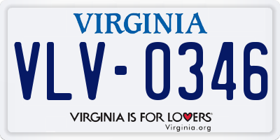 VA license plate VLV0346
