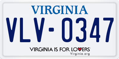 VA license plate VLV0347