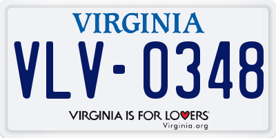 VA license plate VLV0348