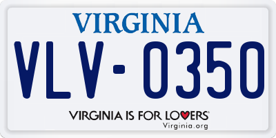 VA license plate VLV0350