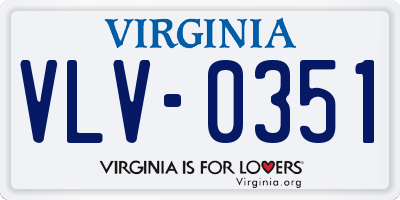 VA license plate VLV0351