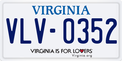 VA license plate VLV0352