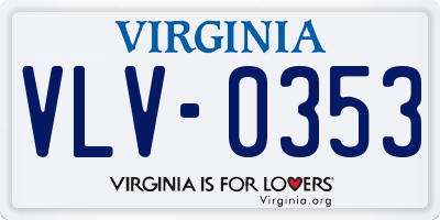 VA license plate VLV0353