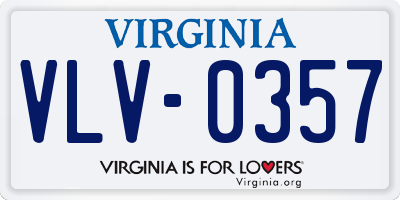 VA license plate VLV0357