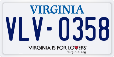 VA license plate VLV0358