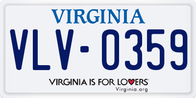 VA license plate VLV0359