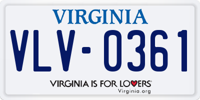 VA license plate VLV0361