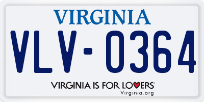 VA license plate VLV0364
