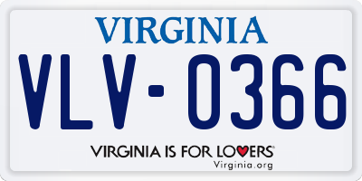 VA license plate VLV0366