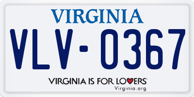 VA license plate VLV0367