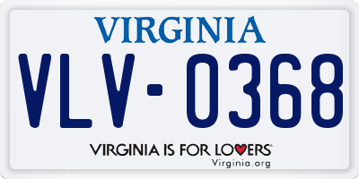 VA license plate VLV0368