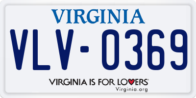 VA license plate VLV0369