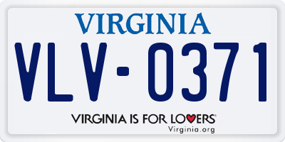 VA license plate VLV0371