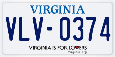 VA license plate VLV0374