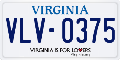 VA license plate VLV0375