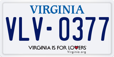 VA license plate VLV0377