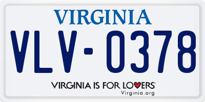 VA license plate VLV0378