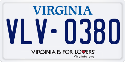 VA license plate VLV0380