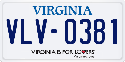 VA license plate VLV0381