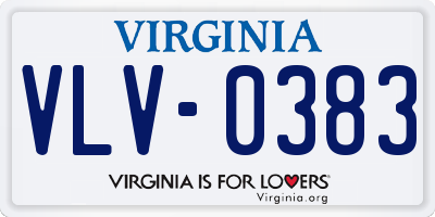 VA license plate VLV0383