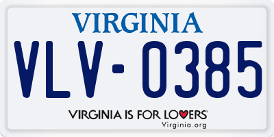 VA license plate VLV0385