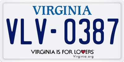 VA license plate VLV0387