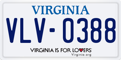 VA license plate VLV0388