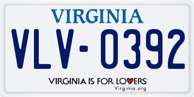 VA license plate VLV0392