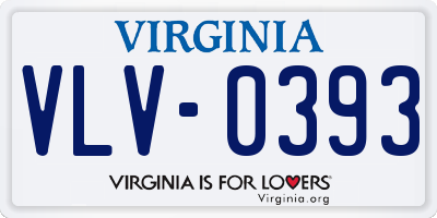 VA license plate VLV0393