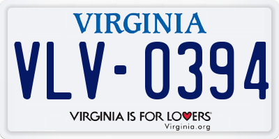 VA license plate VLV0394