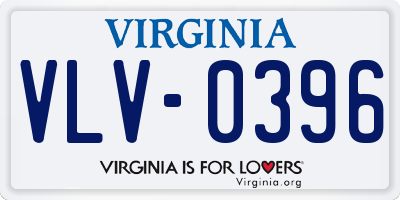 VA license plate VLV0396